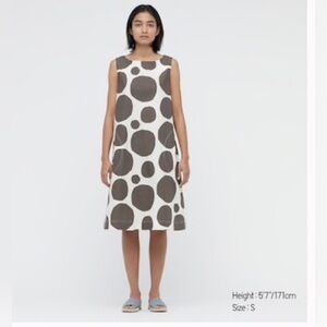 Marimekko Women's A-Line Sleeveless Dress Dark Gray XS. 100% cotton.